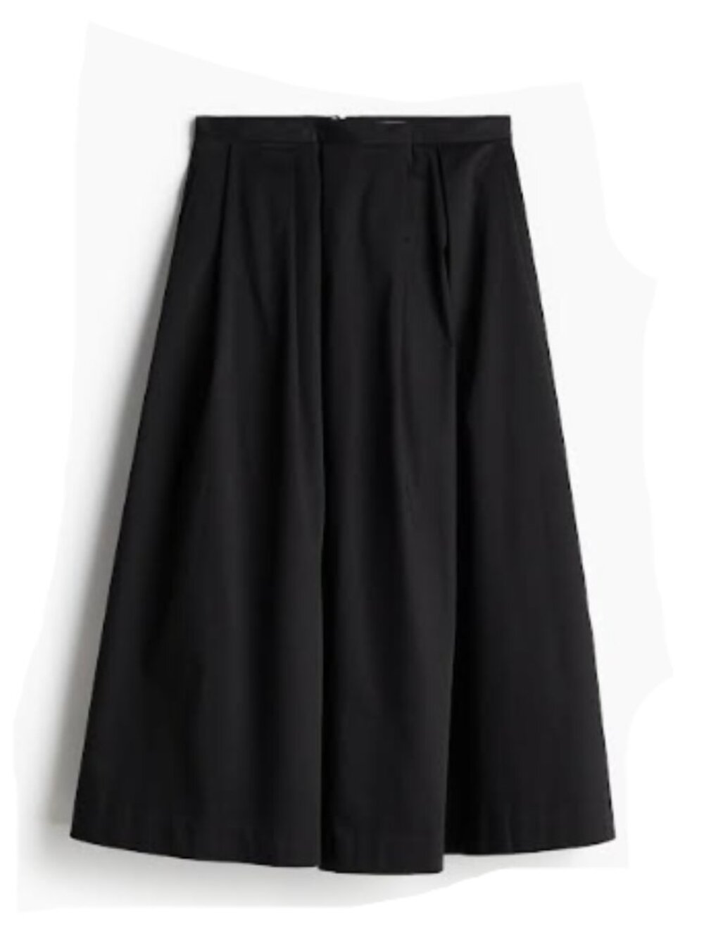 H&M black pleated satin skirt 14